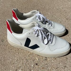 Men's Vejas, White, Red, and Navy, Size US 11.5